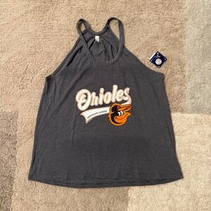 Baltimore Orioles Women Halter Tank Top Charcoal Gray MLB US Apparel Large NWT
